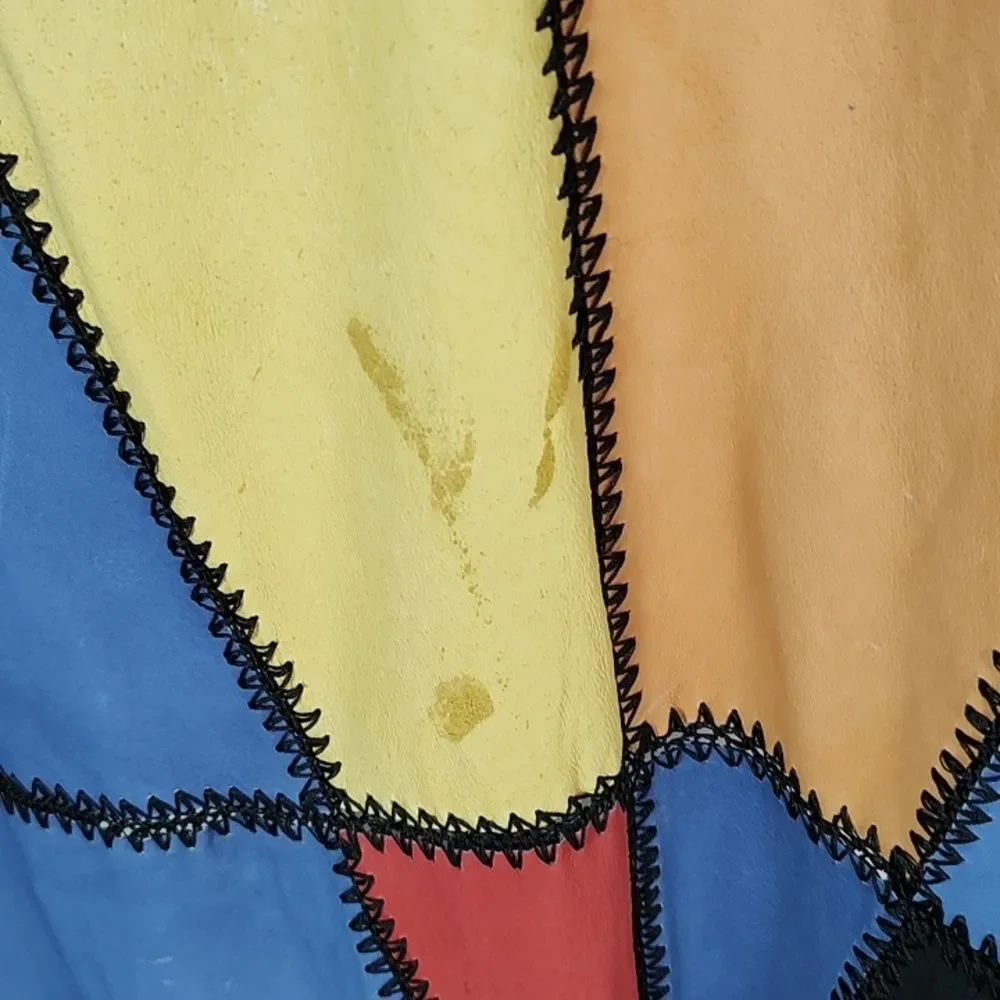 🔥HP Adrienne Landau Dyed Pig Suede Long Patchwork Colorblock Duster Jacket - Picture 8 of 13